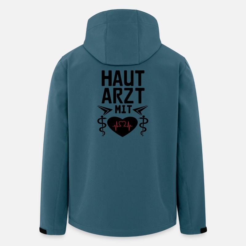 Hautarzt mit Herz Geschenk - Recycelte Männer Softshell-Jacke von Stanley/Stella - Dunkles Petrol