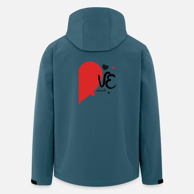 Romantisches Herzblatt-Design auf Textil - Recycelte Männer Softshell-Jacke von Stanley/Stella - Dunkles Petrol