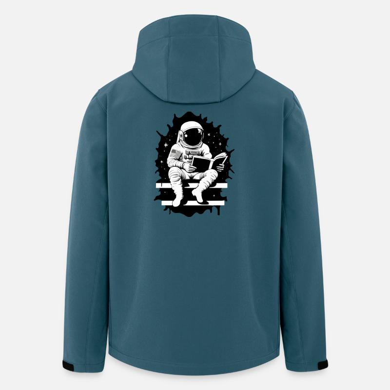 Astronaut liest ein Buch - Recycelte Männer Softshell-Jacke von Stanley/Stella - Dunkles Petrol