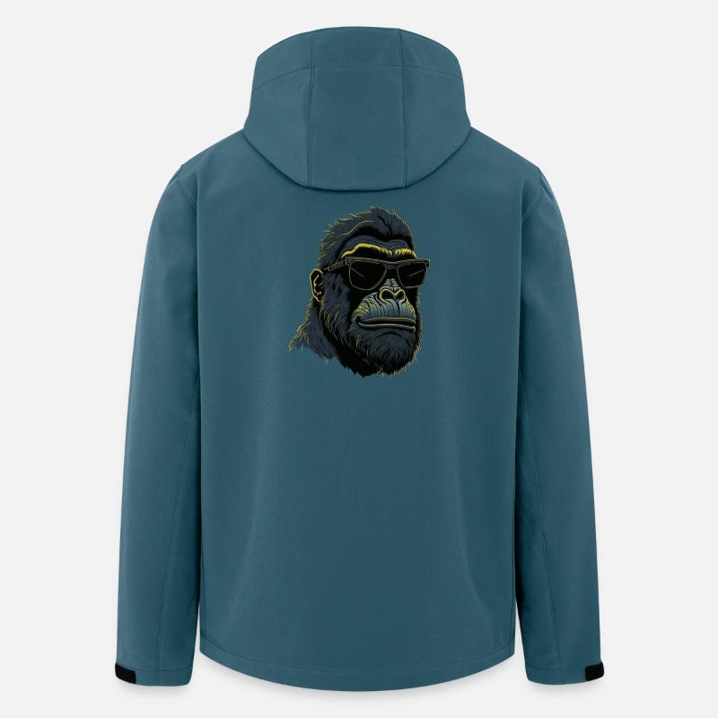 Gorilla mit Sonnebrille - Recycelte Männer Softshell-Jacke von Stanley/Stella - Dunkles Petrol