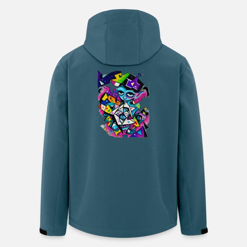 Graffiti - Recycelte Männer Softshell-Jacke von Stanley/Stella - Dunkles Petrol