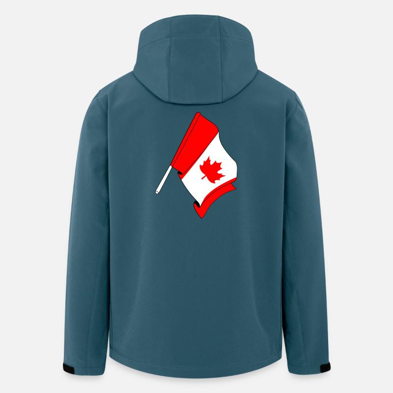 Drapeau du Canada - Veste softshell homme en polyester recyclé Stanley/Stella - bleu pétrole foncé