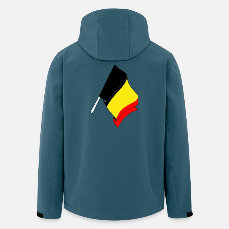 Flagge von Belgien - Recycelte Männer Softshell-Jacke von Stanley/Stella - Dunkles Petrol