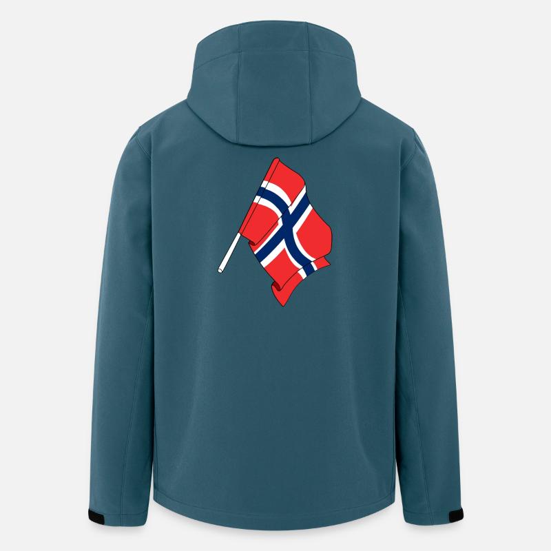 Drapeau Norvège - Veste softshell homme en polyester recyclé Stanley/Stella - bleu pétrole foncé