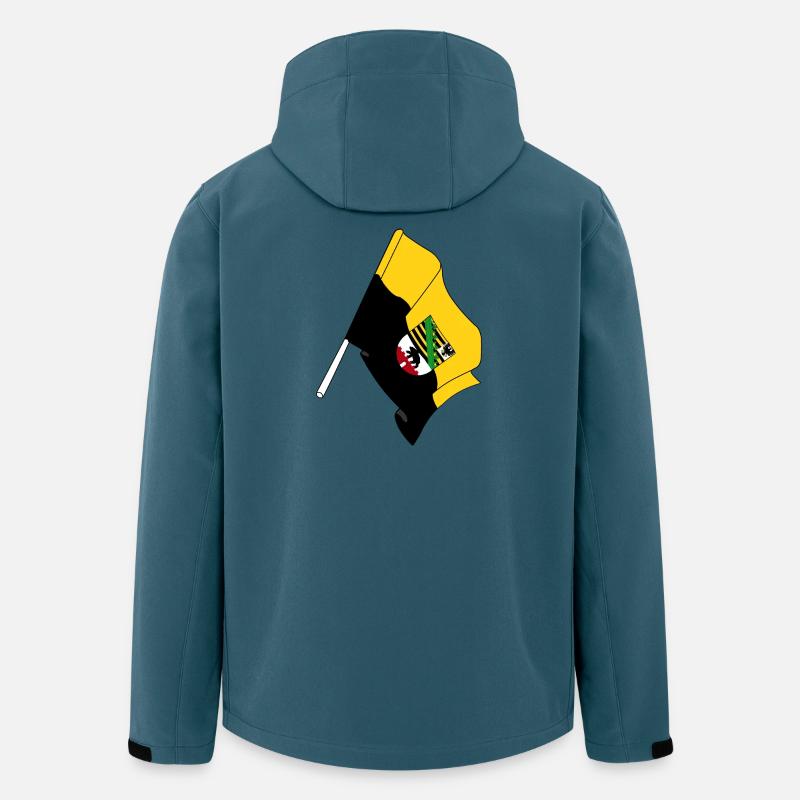 Flagge von Sachsen-Anhalt - Recycelte Männer Softshell-Jacke von Stanley/Stella - Dunkles Petrol