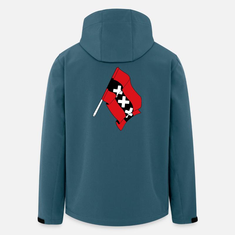 Flagge Amsterdam Niederlande - Recycelte Männer Softshell-Jacke von Stanley/Stella - Dunkles Petrol