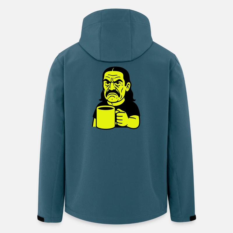 Homme de café en colère - Veste softshell homme en polyester recyclé Stanley/Stella - bleu pétrole foncé