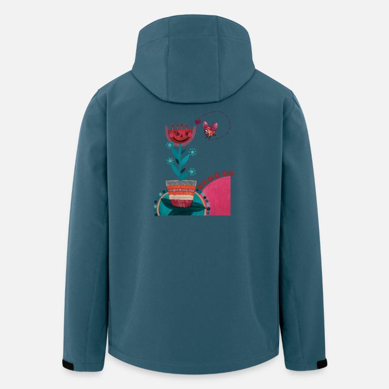 Bunter Sommer - Recycelte Männer Softshell-Jacke von Stanley/Stella - Dunkles Petrol