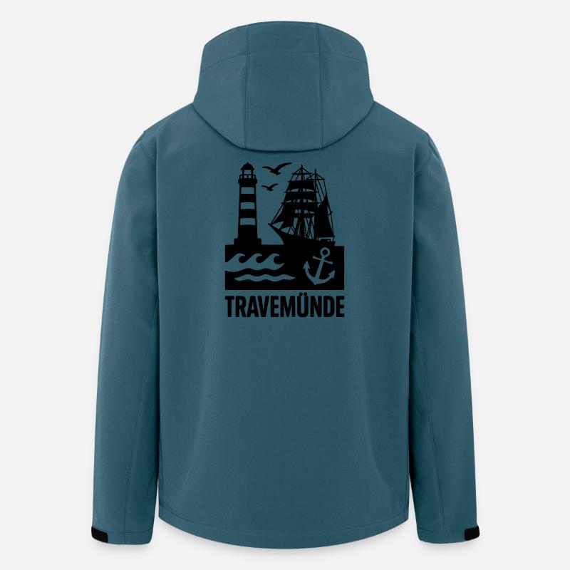 Travemünde Ostsee - Recycelte Männer Softshell-Jacke von Stanley/Stella - Dunkles Petrol
