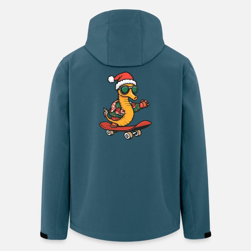 Seepferd Weihnachten Lustig - Recycelte Männer Softshell-Jacke von Stanley/Stella - Dunkles Petrol
