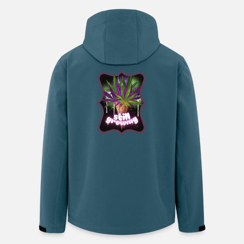 Still Growing Hanf Spruch Pflanze - Recycelte Männer Softshell-Jacke von Stanley/Stella - Dunkles Petrol