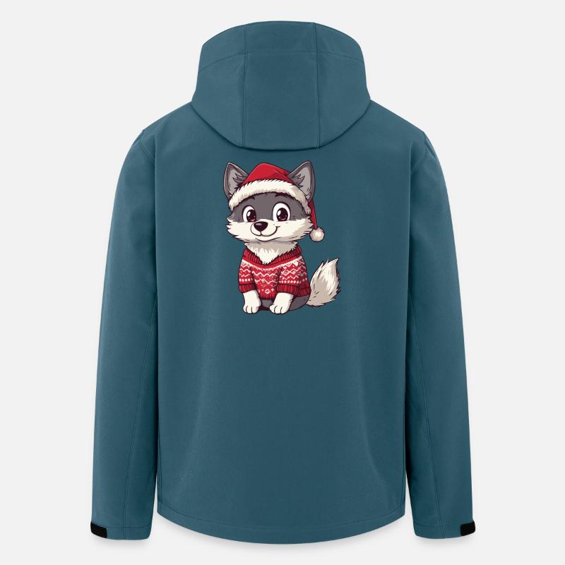 Wolf Weihnachten - Recycelte Männer Softshell-Jacke von Stanley/Stella - Dunkles Petrol