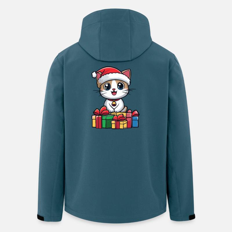 Katze Weihnachten Geschenke Kopf - Recycelte Männer Softshell-Jacke von Stanley/Stella - Dunkles Petrol