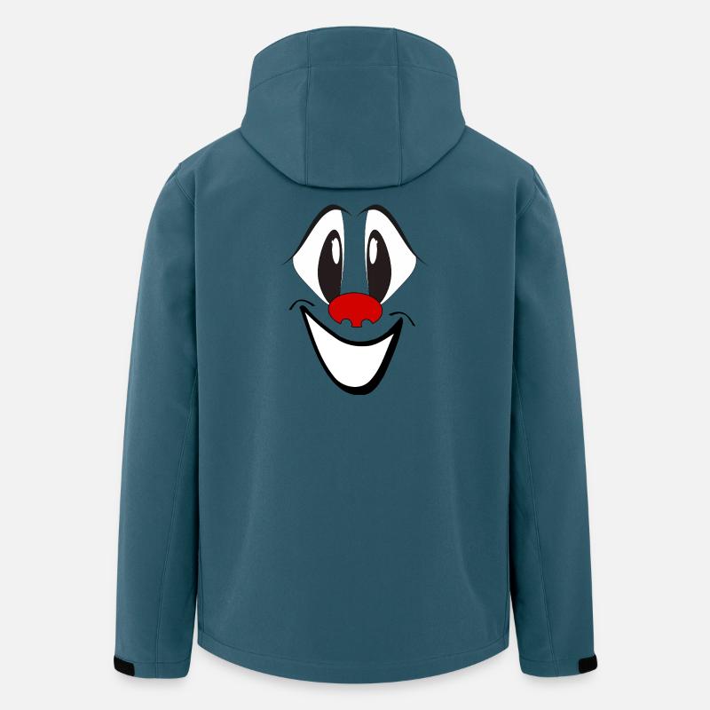 Lachendes Cartoon Gesicht mit roter Nase - Recycelte Männer Softshell-Jacke von Stanley/Stella - Dunkles Petrol