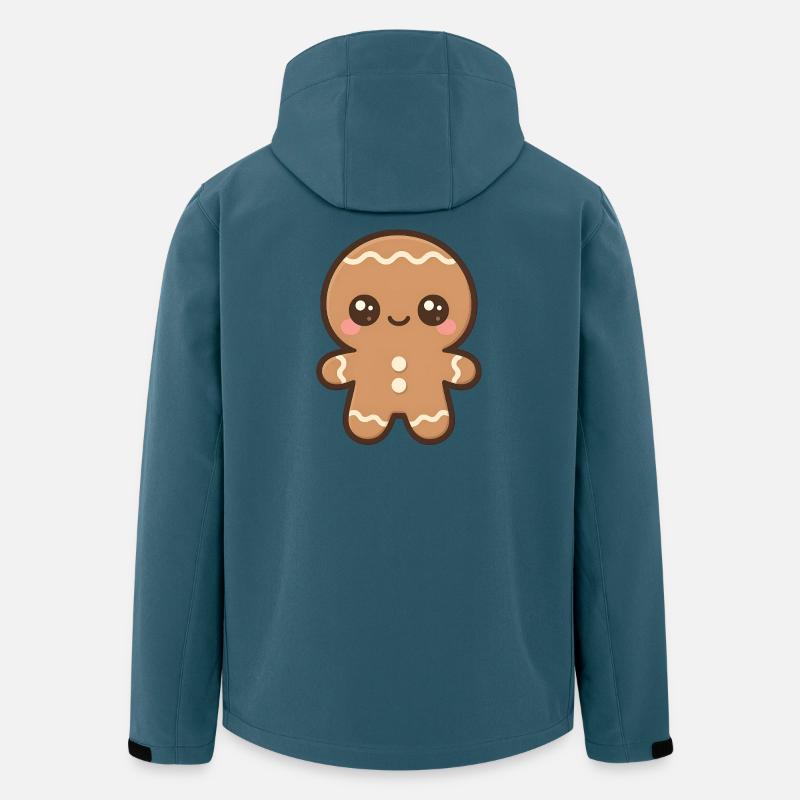 Kawaii Kleiner Lebkuchen Mann - Recycelte Männer Softshell-Jacke von Stanley/Stella - Dunkles Petrol