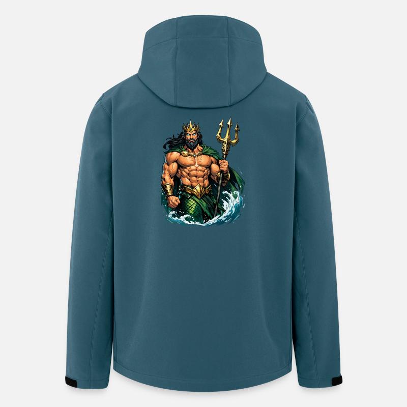 Poseidon-König mit Dreizack - Recycelte Männer Softshell-Jacke von Stanley/Stella - Dunkles Petrol