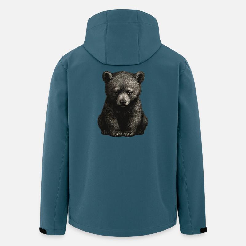 Schwarz-Weiß Bärenjunge - Recycelte Männer Softshell-Jacke von Stanley/Stella - Dunkles Petrol