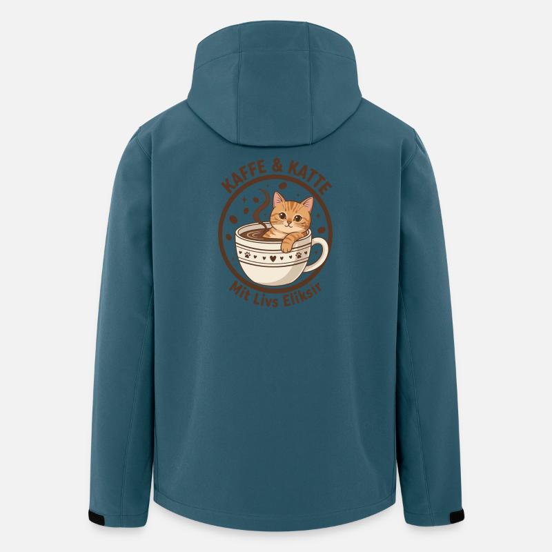 Coffee Cat in Cup: Purr Elixir - Men’s Recycled Softshell Jacket by Stanley/Stella - stargazer