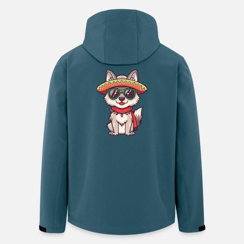 Fuchs Comic Lustig Sombrero - Recycelte Männer Softshell-Jacke von Stanley/Stella - Dunkles Petrol