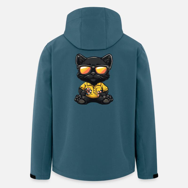 Panther Comic Urlaub - Recycelte Männer Softshell-Jacke von Stanley/Stella - Dunkles Petrol