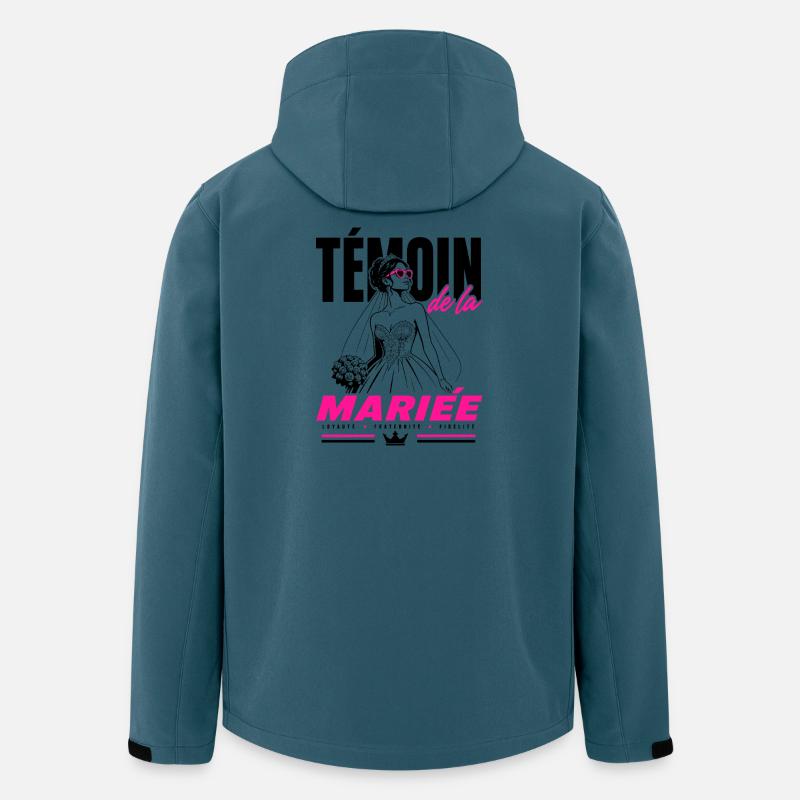 Témoin de la Mariée Glam Chic - Veste softshell homme en polyester recyclé Stanley/Stella - bleu pétrole foncé