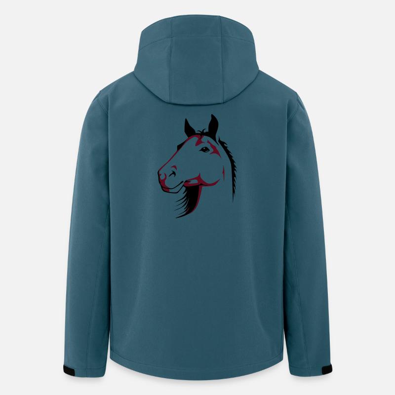 Pferd | Horse | Pferdekopf | reiten - Veste softshell homme en polyester recyclé Stanley/Stella - bleu pétrole foncé