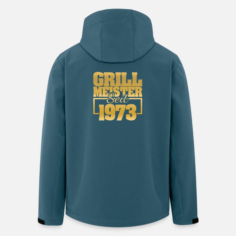 Barbecue 1973 - Veste softshell homme en polyester recyclé Stanley/Stella - bleu pétrole foncé