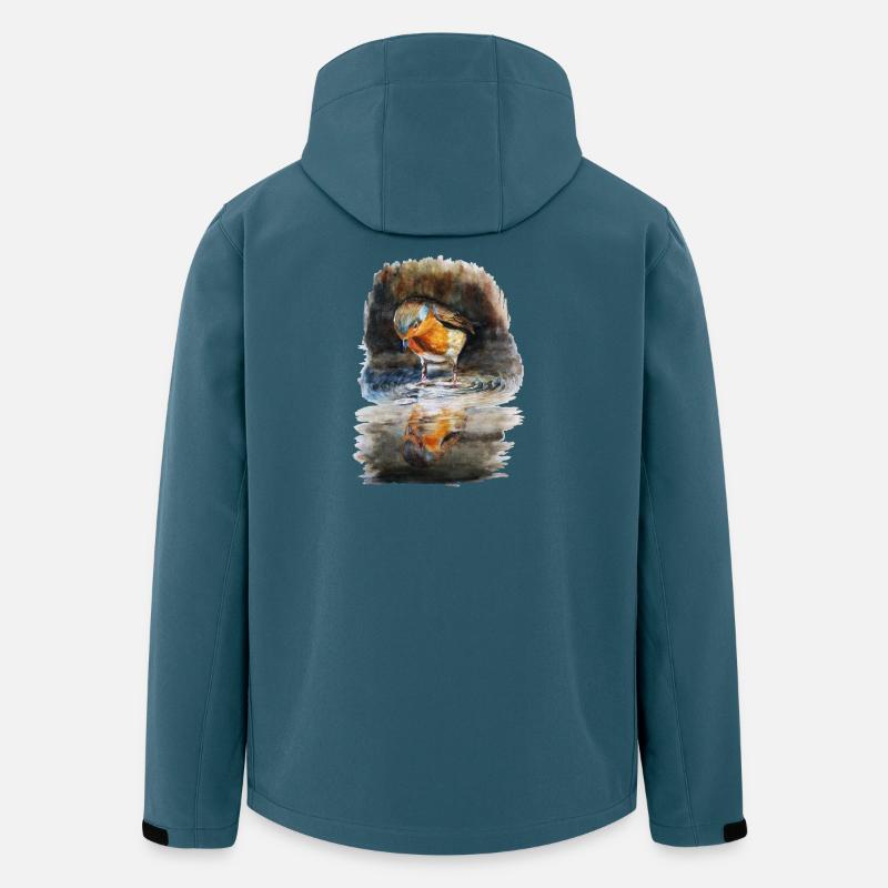 Rotkehlchen - Recycelte Männer Softshell-Jacke von Stanley/Stella - Dunkles Petrol