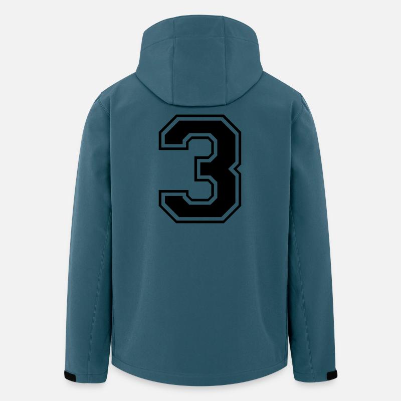 3 Fußball Rugby Nummer - Recycelte Männer Softshell-Jacke von Stanley/Stella - Dunkles Petrol