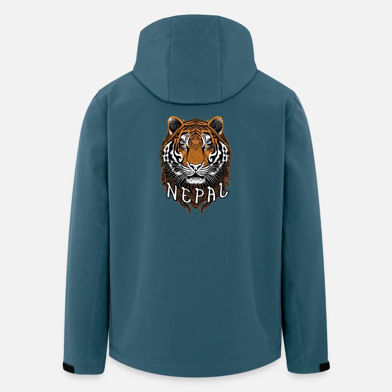 Nepalesischer Tigerkopf - Recycelte Männer Softshell-Jacke von Stanley/Stella - Dunkles Petrol