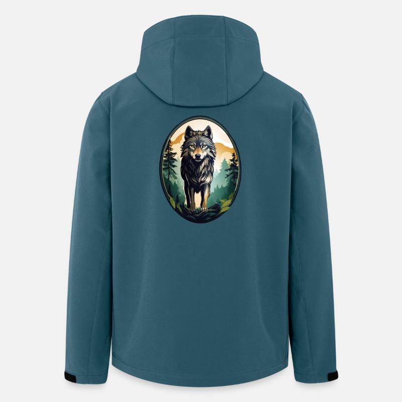 Waldbewohner Wolf - Recycelte Männer Softshell-Jacke von Stanley/Stella - Dunkles Petrol