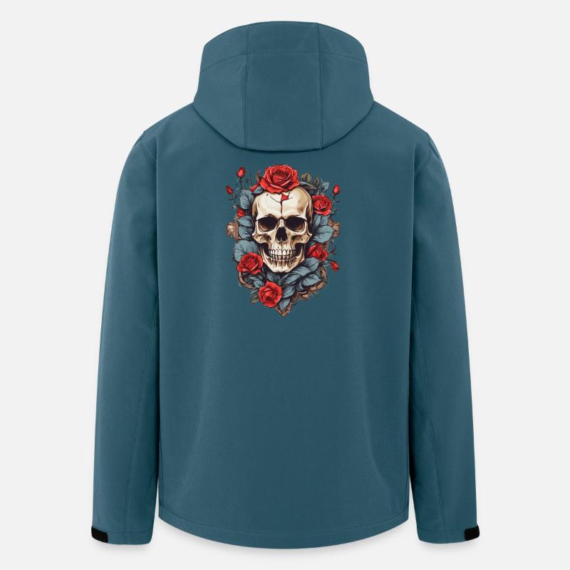Totenkopf mit Rosen - Recycelte Männer Softshell-Jacke von Stanley/Stella - Dunkles Petrol