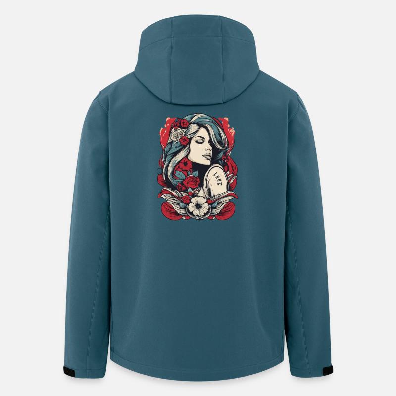 Blumen Frau - Recycelte Männer Softshell-Jacke von Stanley/Stella - Dunkles Petrol