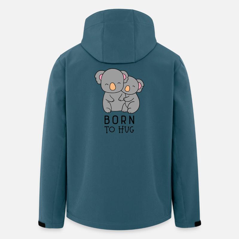 Né pour faire des câlins - Veste softshell homme en polyester recyclé Stanley/Stella - bleu pétrole foncé