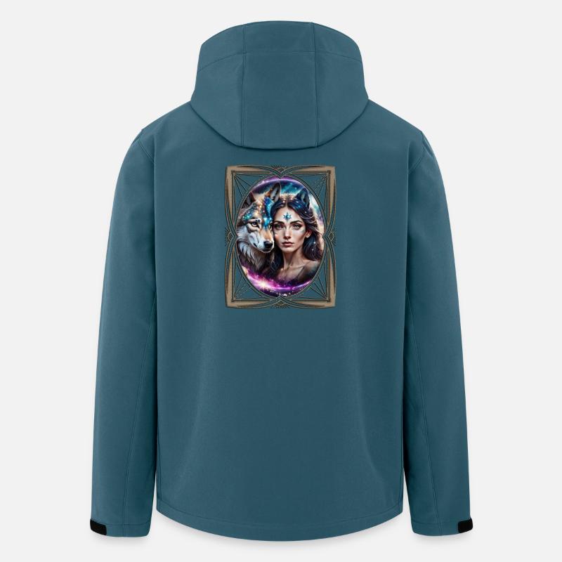 Die Macht des mystischen Wolfes - Recycelte Männer Softshell-Jacke von Stanley/Stella - Dunkles Petrol