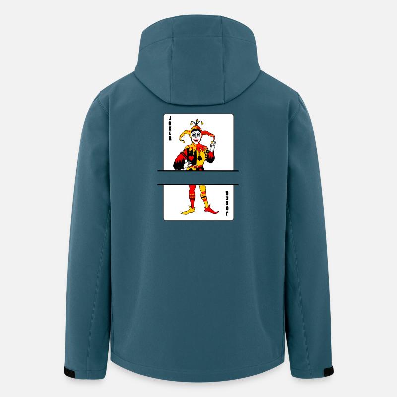 Spielkarten-Joker-Banner - Recycelte Männer Softshell-Jacke von Stanley/Stella - Dunkles Petrol