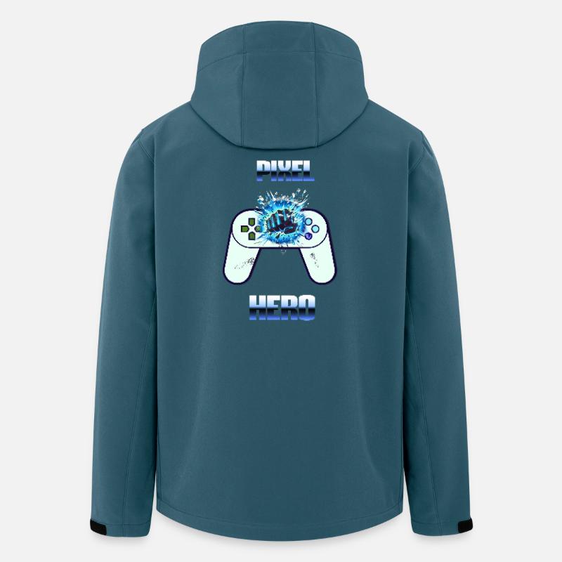 Pixel Hero - Retro Gaming Controller - Recycelte Männer Softshell-Jacke von Stanley/Stella - Dunkles Petrol