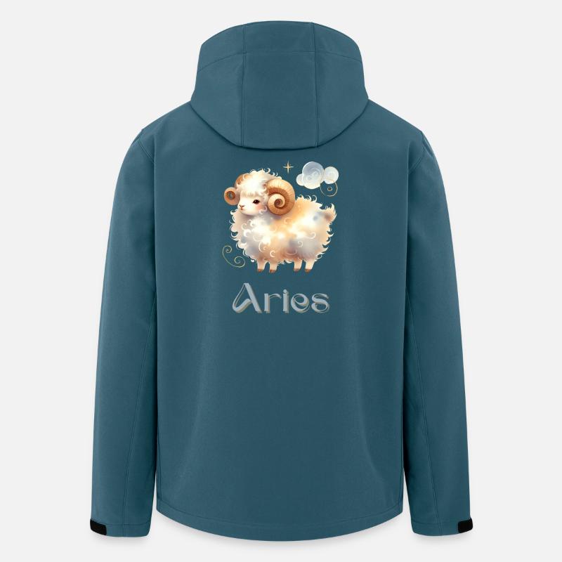 Elegantes Aries Sternzeichen Aquarell Geschenk - Recycelte Männer Softshell-Jacke von Stanley/Stella - Dunkles Petrol