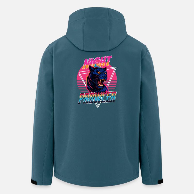 Night Prawler Retro Panther Design - Recycelte Männer Softshell-Jacke von Stanley/Stella - Dunkles Petrol