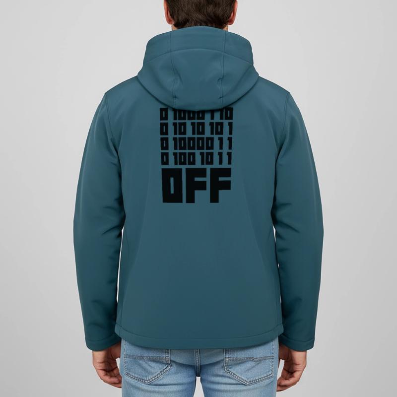 Binary Code F**k OFF – Humour Nerd & Geek Code Veste softshell homme en polyester recyclé Stanley/Stella