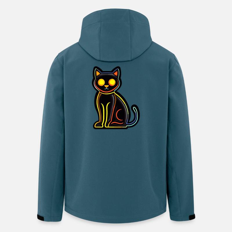 Chat Halloween Bande dessinée Chat - Veste softshell homme en polyester recyclé Stanley/Stella - bleu pétrole foncé