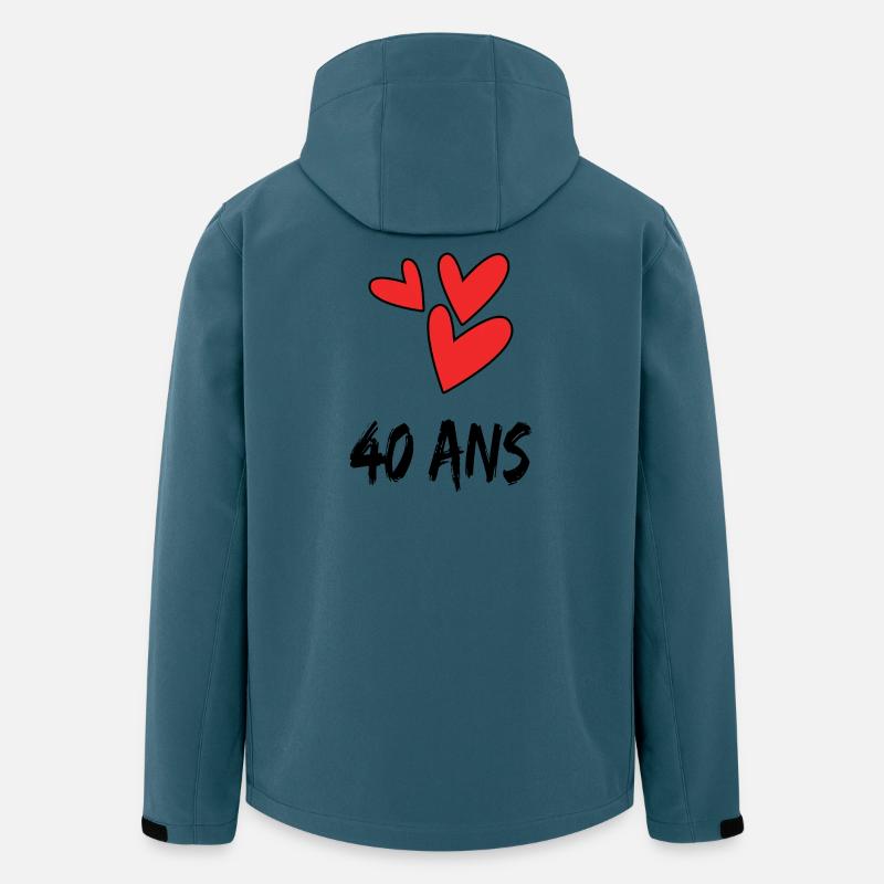 40. 40 ÅR. 40 ÅRS JUBILÆUM. 40 ÅRS JUBILÆUM. - Stanley/Stella herre softshelljakke i genanvendt polyester - mørk petrol