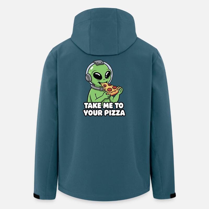 Außerirdischer Pizza-Liebhaber - Recycelte Männer Softshell-Jacke von Stanley/Stella - Dunkles Petrol