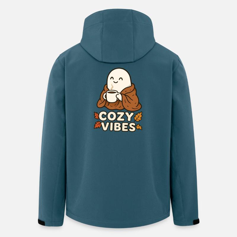 Cozy Vibes Ghost with Mug - Recycelte Männer Softshell-Jacke von Stanley/Stella - Dunkles Petrol