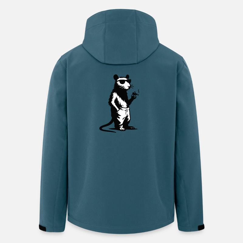 Panda Hipster mit Sonnenbrille - Recycelte Männer Softshell-Jacke von Stanley/Stella - Dunkles Petrol