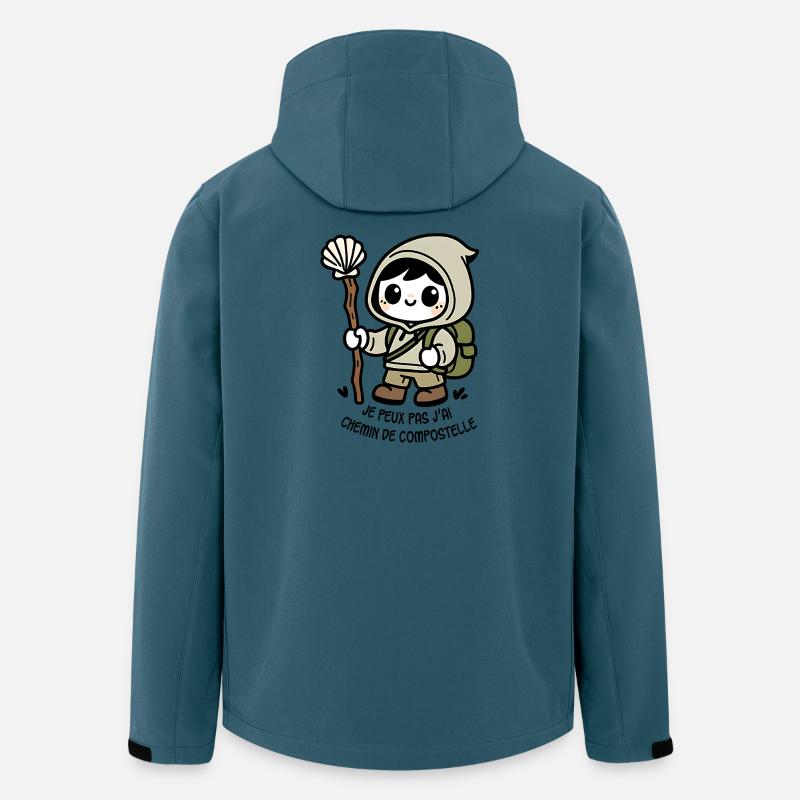 Je peux pas j'ai chemin de compostelle - Veste softshell homme en polyester recyclé Stanley/Stella - bleu pétrole foncé