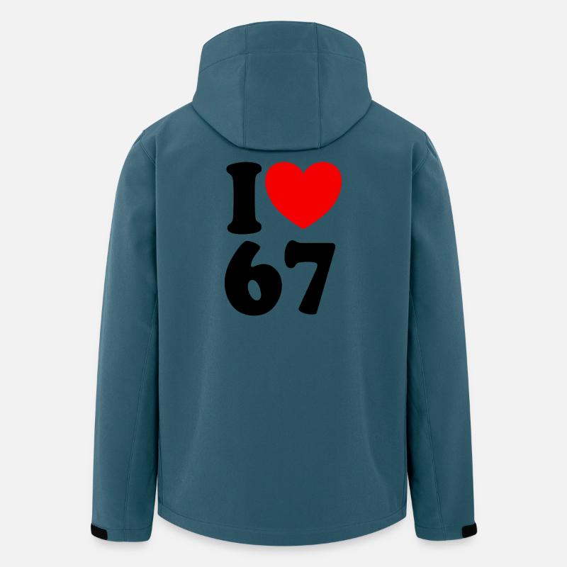 Fun 67 Zahl 6-7 I Herz 6 7 Sechs Sieben - Recycelte Männer Softshell-Jacke von Stanley/Stella - Dunkles Petrol