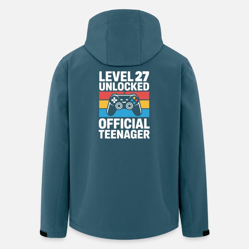 Niveau 27 Adolescent Débloqué Rétro - Veste softshell homme en polyester recyclé Stanley/Stella - bleu pétrole foncé