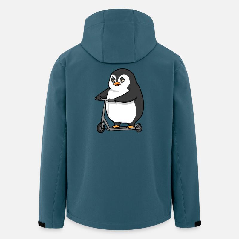 Lustiger Pinguin Roller Scooter Chubby Spaß - Recycelte Männer Softshell-Jacke von Stanley/Stella - Dunkles Petrol