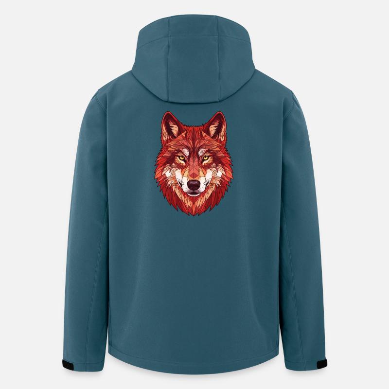 Geometrischer roter Wolf - Recycelte Männer Softshell-Jacke von Stanley/Stella - Dunkles Petrol